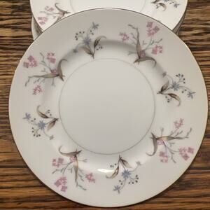 12 Vintage MEITO LUCILLE 6.5" Bread Plates 1960s Japan Floral PRISTINE EXCELLENT